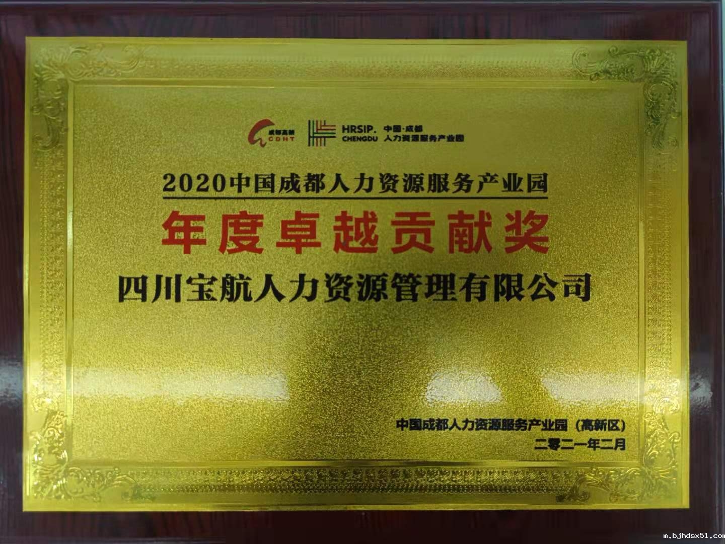 成都人力资源产业园年度卓越贡献奖